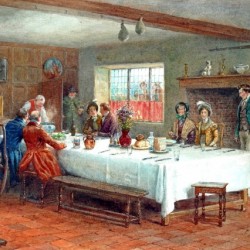 A meal stop at a coaching inn